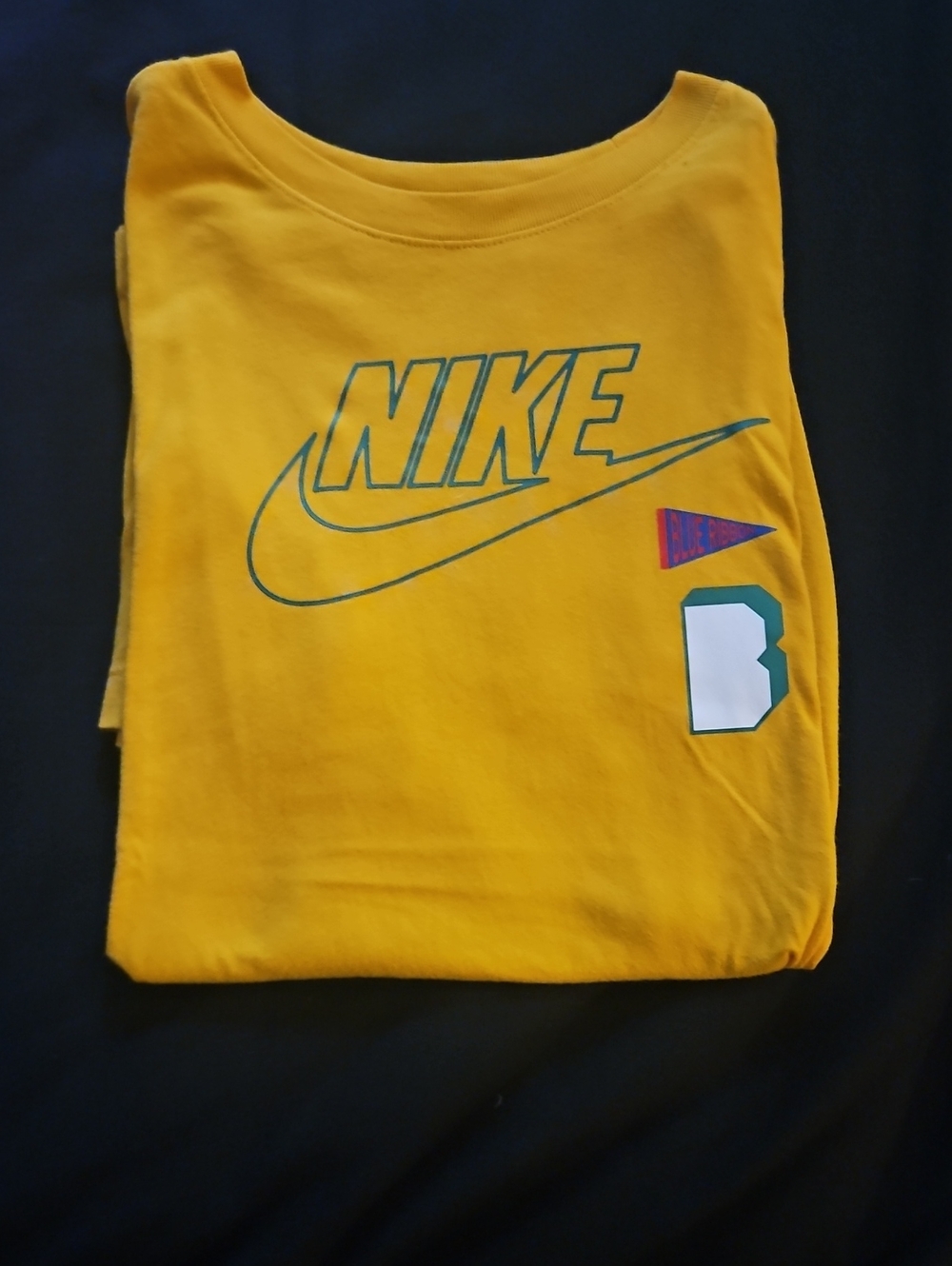 Nike Yellow Graphic Logo Kids Short Sleeve Tee